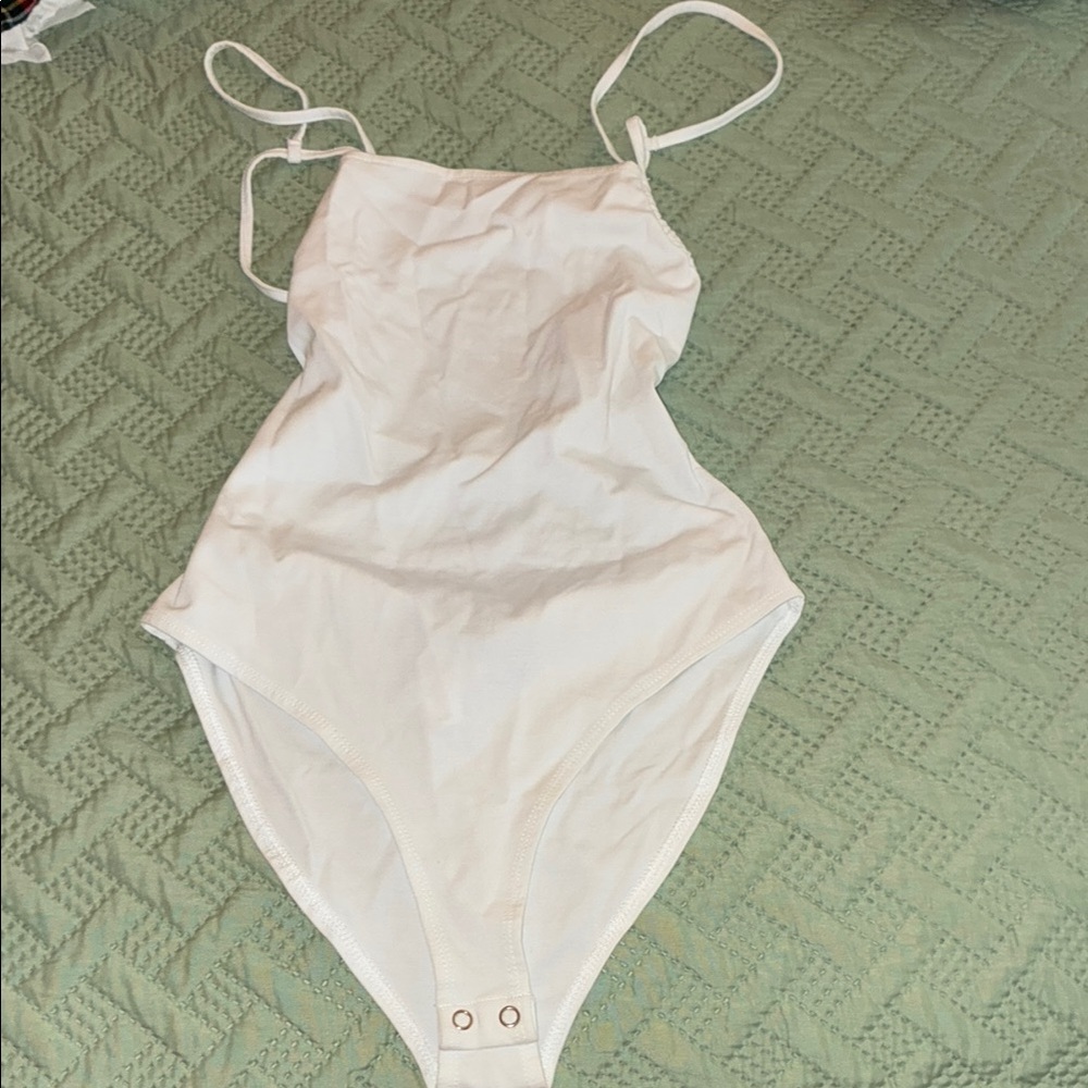 Forever 21 White Bodysuit Sleek Minimalist Design
